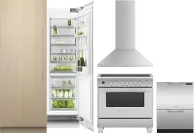 5 Piece Package Includes Refrigerator, Freezer, Range, Hood And Dishwasher